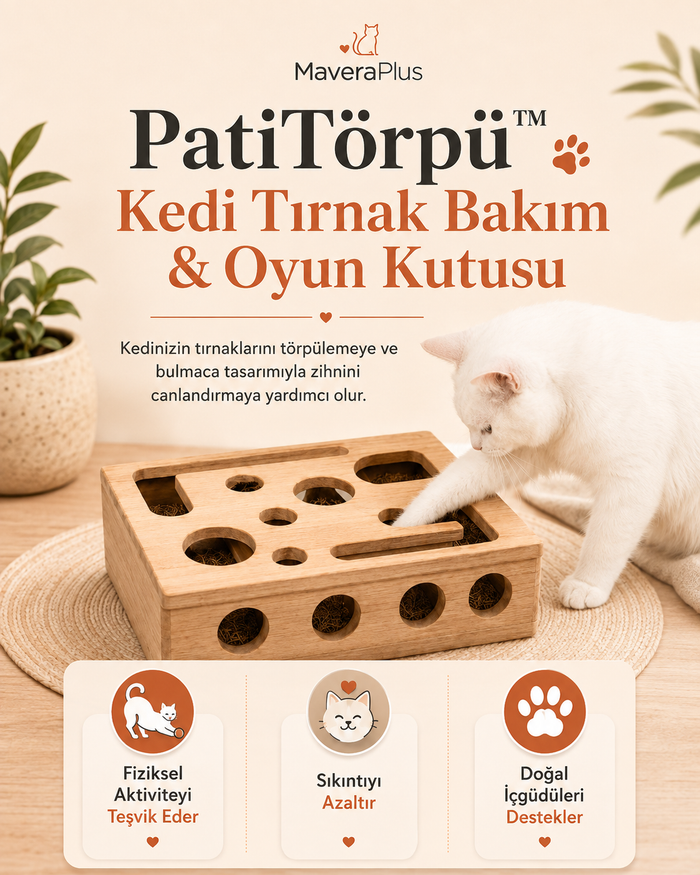 PatiTörpü™ – Kedi Tırnak Bakım & Oyun Kutusu