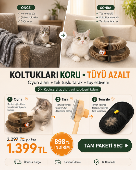 Mavera PatiForm™ – Şekillendirilebilir Kedi Oyun ve Tırmalama Alanı